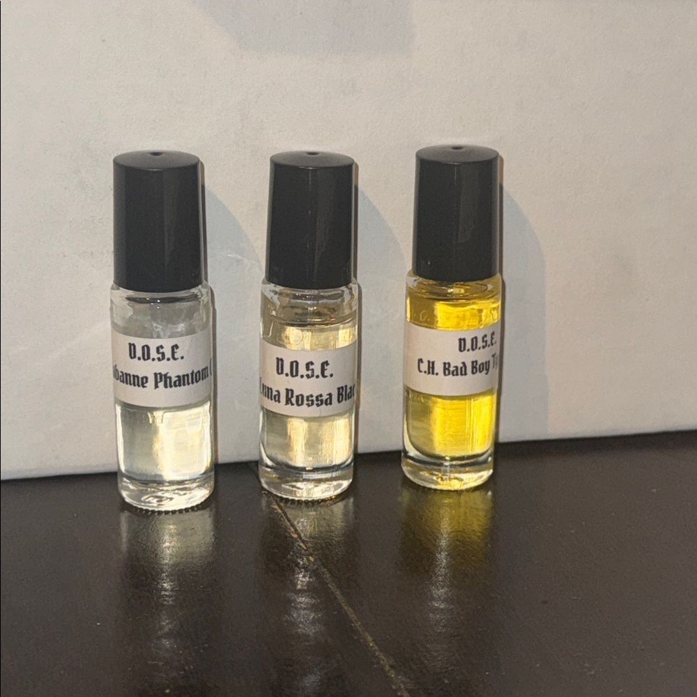 Mens 3 Roll-On Dram Bottles Tester Sample Oils D